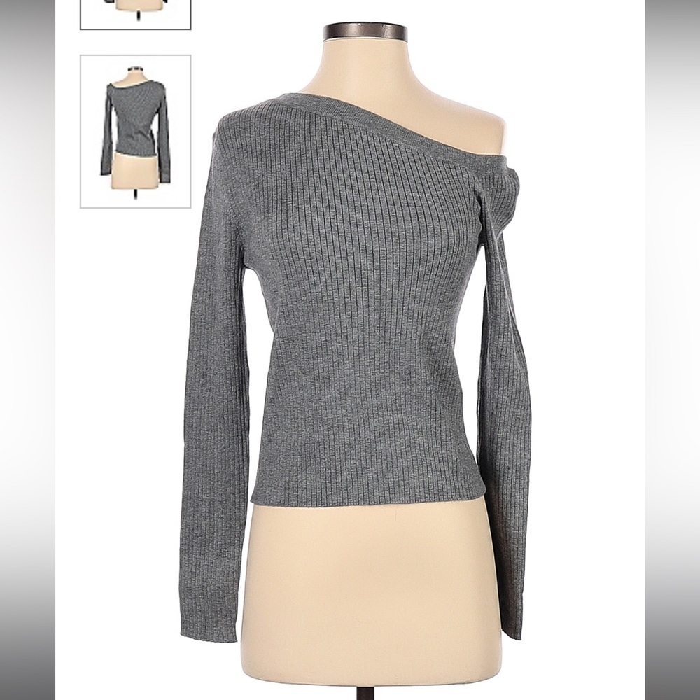Grey off the shoulder sweater by Paper Moon. Size small.